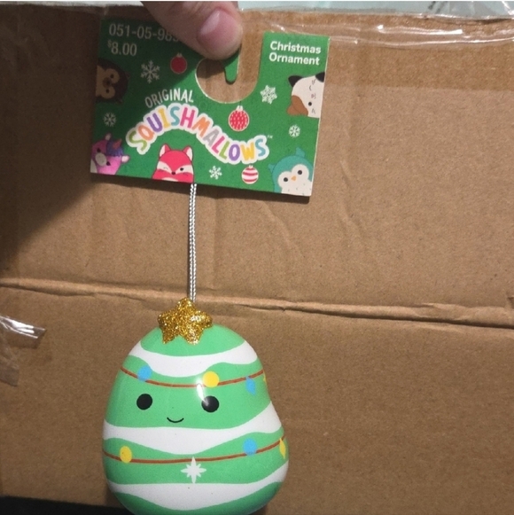Squishmallows Christmas Ornament - Green, White, and Gold - Picture 2 of 3